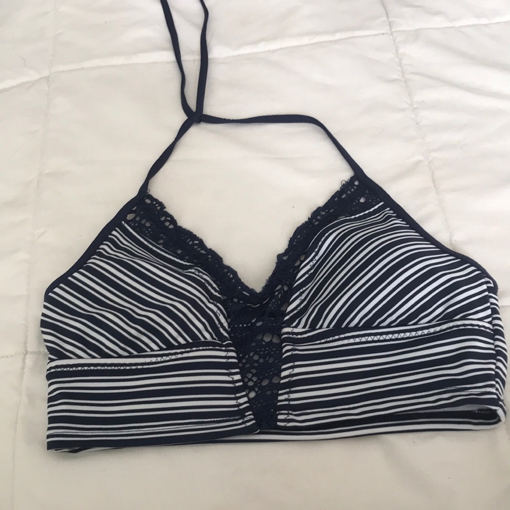 Blue high neck bikini top Worn once